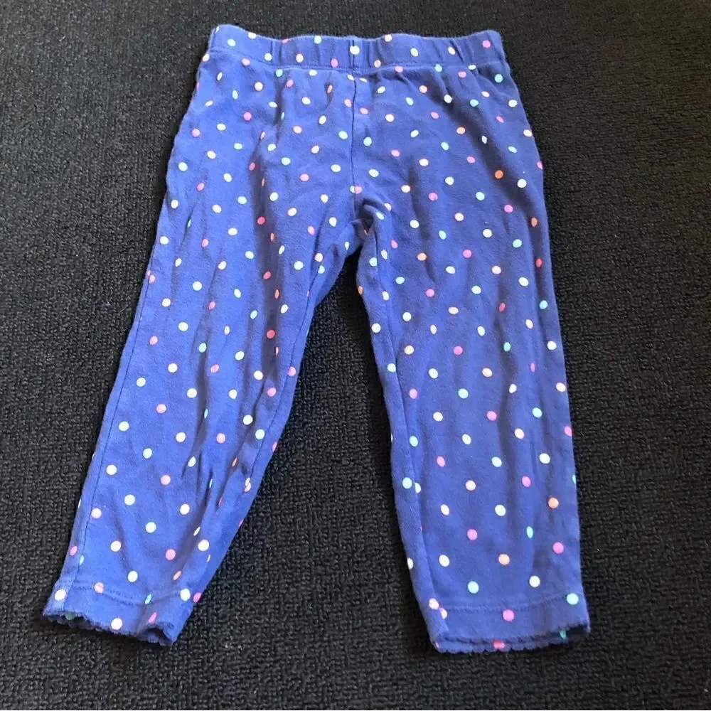 CARTER’S blue polka dots cupcake print pants pjs bottom size 24 months cotton